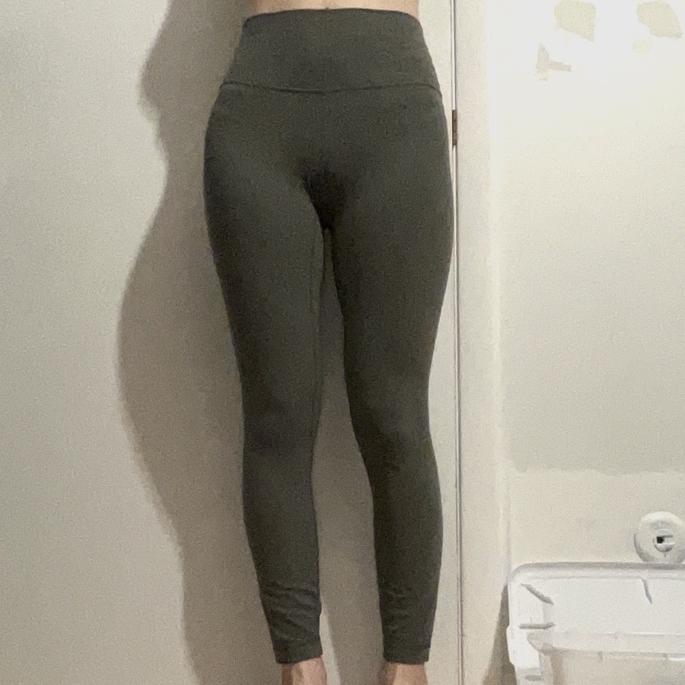 Olive green high waisted lululemon leggings